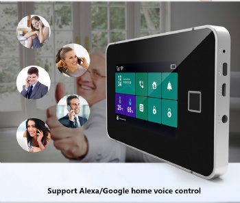全触屏指纹解锁报警系统 WIFI+GSM G64