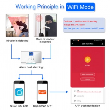 WIFI+GSM(2G) alarm system