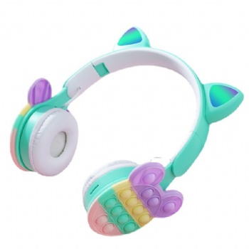 Bubbles Headphone Stress Relief Fidget Toy Headset with LED Cat Ear