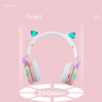 Bubbles Headphone Stress Relief Fidget Toy Headset with LED Cat Ear