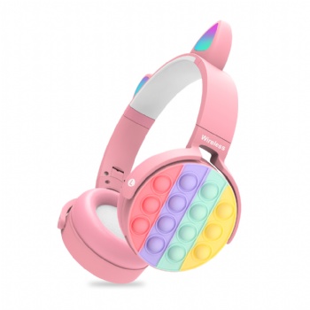 Popping Push it Bubble Cat Ear Bluetooth Headphone CT-950