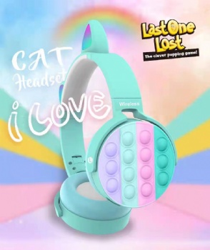 Popping Push it Bubble Cat Ear Bluetooth Headphone CT-950