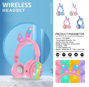 RGB Rabbit ear bluetooth headphone PM-06